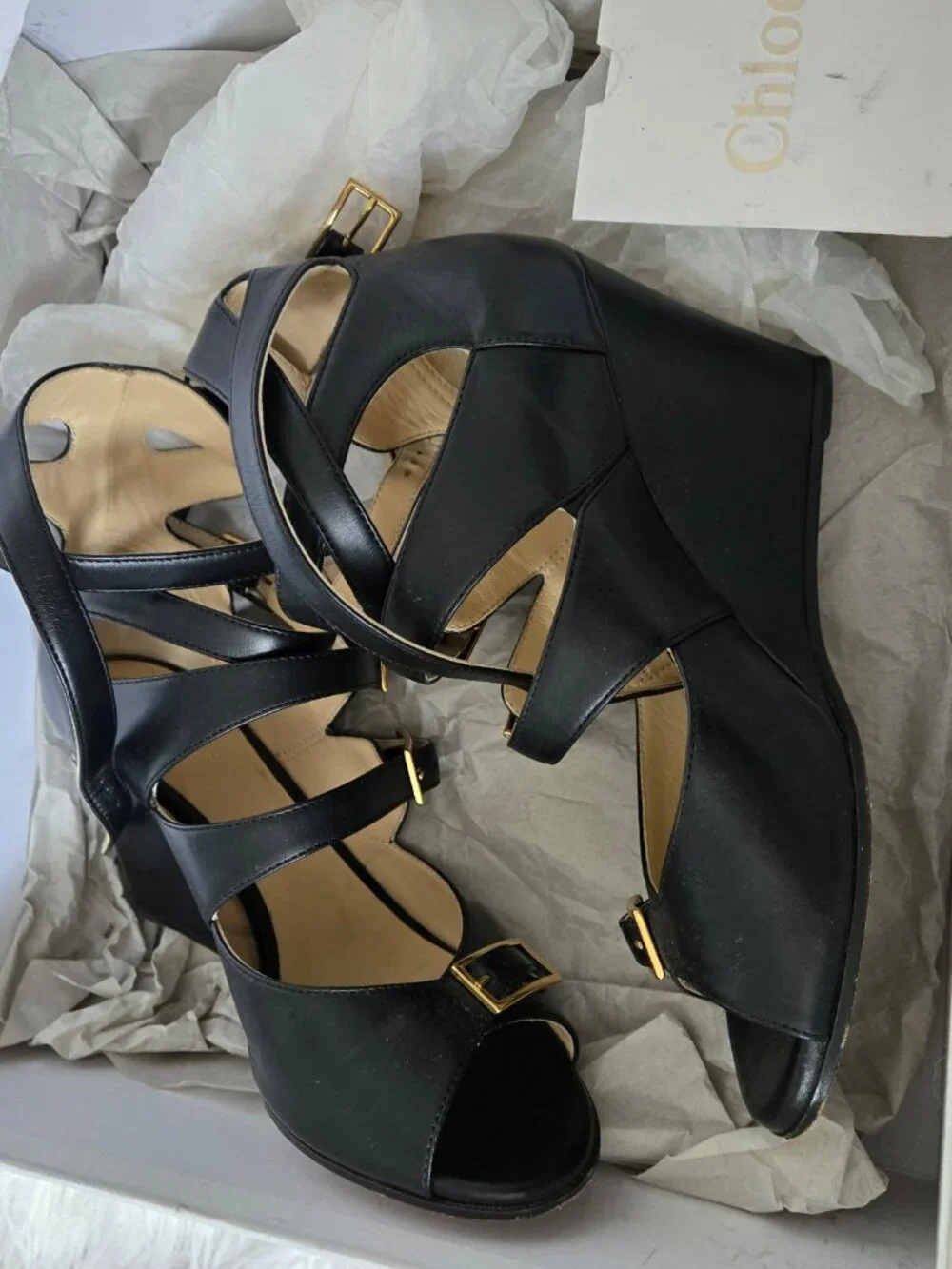 Chloe Multi-strap Wedge Sandals